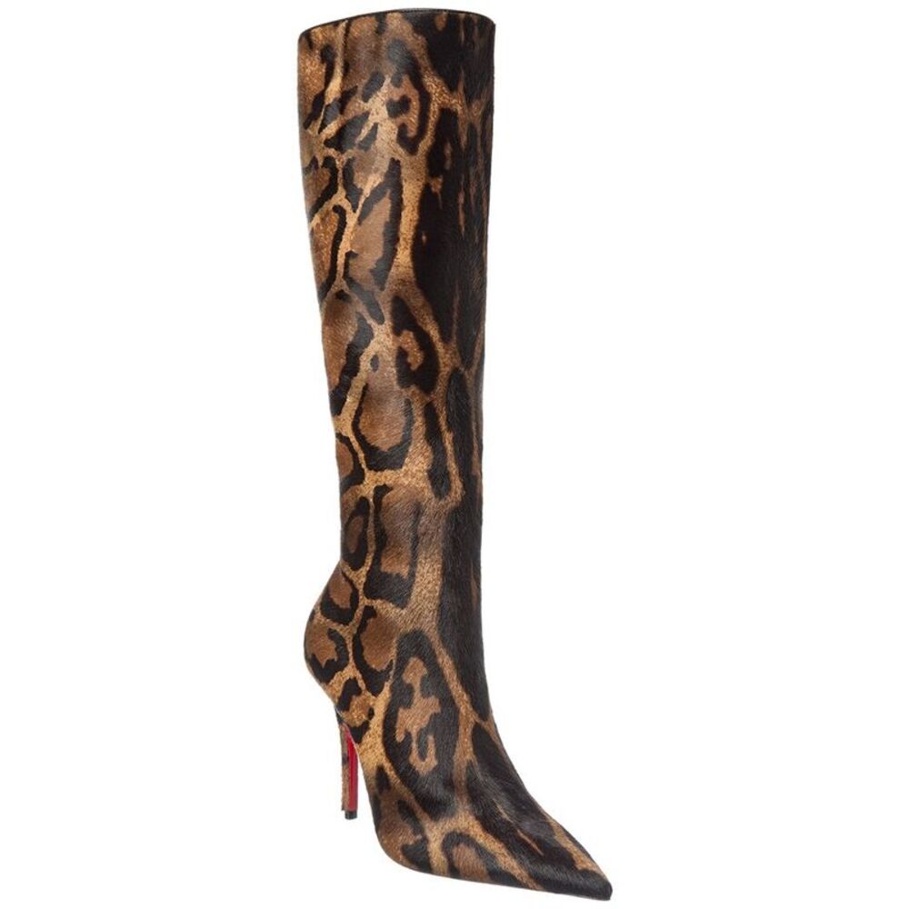 Christian Louboutin Miss Z Botta 100 Haircalf Knee-High Boot, Brown